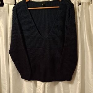 Forever 21 Green To Black V-Neck Sweater S